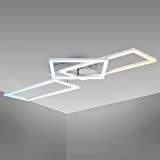 B.K.Licht Plafoniera LED 40W dimmerabile, CCT luce neutra, fredda, calda, telecomando, 2 cornici orientabili, lampada da soffitto"frame" cromata-satinata