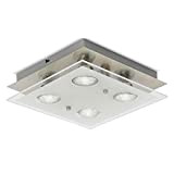 B.K.Licht Plafoniera LED da soffitto, include 4 lampadine GU10 da 3W 250 Lumen, luce calda 3000K, lampada moderna da soffitto, ...