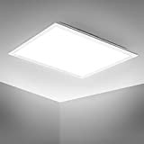 B.K.Licht Plafoniera LED per ufficio, Pannello da soffitto da 12W, 1300Lm, luce bianca neutra, Ultrapiatto 55mm, Lampada da soffitto o ...
