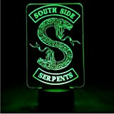 Badge   Logo Night Light LED Southside Serpenti Decor Sign Cose Riverdale Accessories Gift Table Lamp Camera da letto