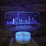 Base incrinata Londra città creativa lampada 3d lampada da tavolo piccola decorazione soggiorno luce notturna a led è il miglior ...