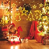 Begleri Luci di Natale - 2,7M 161 LED 8Modalità Decorazioni Natalizie con 7 Stelle 7 Luci Natalizie, Tenda Luminosa per ...
