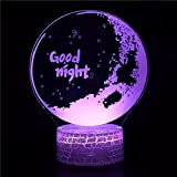 Bella buona notte base incrinata Luce di visione 3D luce notturna acrilica multicolore Luce LED multicolore decorazione creativa piccola lampada ...