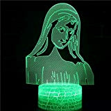 Bella luce notturna creativa della Vergine Maria Luce a LED multicolore decorazione creativa piccola lampada da tavolo 3D luce visiva ...