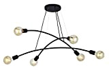 Bellissimo lampadario a sospensione NOKO nero retrò versatile 6 luci E27 tavolo da pranzo soggiorno lampada