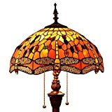 Bieye L30712 Libellula Tiffany Style Lampada da terra in vetro colorato con paralume largo 16 pollici fatto a mano per ...