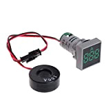 BIlinli 22MM 0-100A Amperometro Digitale Indicatore di Corrente Indicatore LED Lampada Quadrata