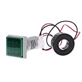 BIlinli Square LED Voltmètre et ampèremètre à affichage numérique Tension, jauge de Tension, mètre AC 60-500V 0-100A
