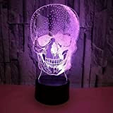 Bluetooth Night Lights3D Illusion Lamp Led Night Light 7 Colori Lampadario Skull Halloween Acrilico Ologramma Tavolo Scrivania Regalo Dropship