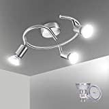 Bojim Faretti LED da Soffitto Orientabili, Lampadario LED Spirale con 3 Faretti, Lampadari per Bagno, Cucina, Camera da Letto, IP20, ...