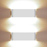 Bonlux 2 Pezzi LED Applique da Parete Interno Lámpara da Parete Bianco Moderno IP44 Lampara da Parete Esterno 3000K Bianco ...