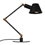 Braccio e Testa Regolabili - Altezza 40 cm - Realizzato in Ferro Vintage Desk Lamp in Design Industriale E27 Swing ...