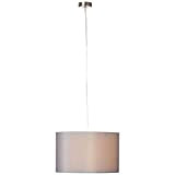 Brilliant Clarie - Lampada a sospensione, 40 cm, paralume in tessuto grigio, 1 x E27, adatta per lampadine standard fino ...