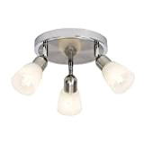 BRILLIANT lampada Bethany Spot LED rondelle 3flg ferro/cromo/alabastro bianco | 3x LED-D45, E14, 4W LED lampada a sospensione inclusa, (450lm, 2700K) ...