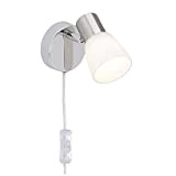 BRILLIANT lampada Janna Faretto LED a parete e interruttore ferro/cromo/bianco | 1x LED-Z45, E14, 4W LED lampada a sospensione inclusa, (450lm, ...