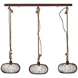BRILLIANT lampada lampada a sospensione Willard 3 luci color ruggine/trasparente | 3x A60, E27, 60W, gf lampade normali non specificate | Adatto ...