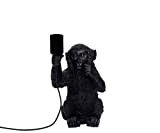 Brillibrum Lampada da tavolo di design con scimmia con lampadina E14, max 40 Watt, lampada da tavolo Scimmia seduta, statuetta ...