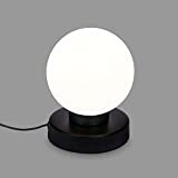 BRILONER - Lampada da tavolo, lampada da comodino, abat-jour, sfera luminosa, 1 lampadina E14, max. 25 Watt, colore: bianco/nero, 126 ...