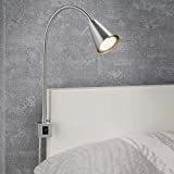 Briloner Leuchten - Lampada da letto a LED, con braccio flessibile, interruttore on/off, 4 Watt 400 Lumen, 3.000 Kelvin