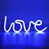 BringLuck2U LOVE Neon Sign - Luce al neon a LED, funzionamento a batteria e USB, luci al neon, da parete, ...