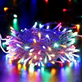 BrizLabs Luci di Natale Multicolor 10M 100 LED Luci Stringa 8 Modalità Impermeabile Cavo Trasparente Catena Luminosa Interno Decorazioni Natalizie ...