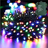 BrizLabs Luci Natale Colorato, 20M 200 LED Catena Luci Batteria Albero di Natale Fata Luce 8 Modalità Impermeabile Stringa Luci ...
