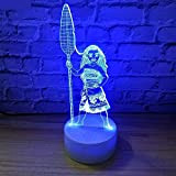 BTEVX 3D Illusion Lamp Led Night Light Lamp Movie Moana Maui Decorative Figure Kids Room Decoration Best Cool Usb Battery