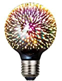 Bulbright lampadine LED G80 3W, Attacco E27, Bianco caldo 2700K Lampada a LED Firework Lampadina Decorativa Colorata Vintage per la ...