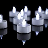 Candele a LED, 24 pezzi Candele a lume di candela a LED Bianco freddo Luci da tè tremolanti realistiche e ...