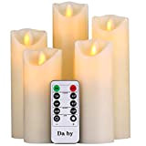 Candele LED di Da by, set di 5 Fiamma LED lampeggiante (14 cm, 15 cm, 16 cm, 18 cm, 20 ...