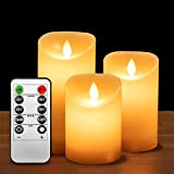 Candele LED di ILEEDear, candele finte fiamma oscillante set 3 (10cm, 12.5cm, 15cm), natale decorazioni, candele led fiamma oscillante, candela ...