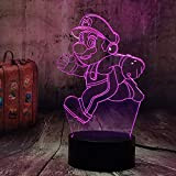 Cartoon - Statuetta da corsa 3D LED RGB Touch Remote luce notturna 7 colori Change Decor Home Party Compleanno giocattolo ...