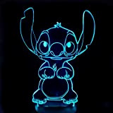 Cartoon Stitch 3D Led Night Light 7 Colar Cambio Lampada 3D Touch Switch Per Decorazioni Per La Casa Lampade Da ...