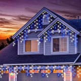 Cascata di Luci PECCIDER 320 LED Tenda Luminosa Bianco Freddo e blu,11x0,7M Luci di Natale 8 Modalità, Catena Luminosa Interno/Esterno ...