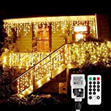 Cascata luci!B-right Tende 480 LED con telecomando, tenda led con 8 modalità, luci matrimonio per feste, casa, cortile, finestra, patio, ...