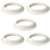 Casoter Convertitore ad anello per paralumi E27, adattatore standard in plastica, per paralume, bianco, confezione da 5
