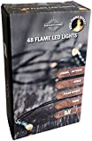 Catena di luci a LED a batteria, timer, effetto fiamma, luce bianca calda, per interni o esterni (48 pezzi per ...