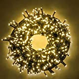 Catena luci di natale 500 led serie luminosa natalizie per esterno interno albero feste eventi cavo verde con trasformatore 31v ...