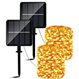Catena Luminosa Esterno Solare,50m 460 LED Luci Solari Esterno (Grande pannello solare)8 Modalità Impermeabili lucine da Esterni Energia Solare Decorative ...