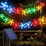 Catena Luminosa Solare, 12M 100 LED Fiori di Ciliegio Luci Solari Esterno 8 Modalità IP65 Impermeabile Luci Decorative per Natale ...