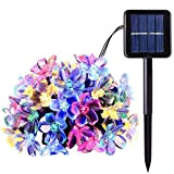 Catene Luminose solari per esterni, XVZ 50 LED catene solare con a forma di fiori di ciliegio, impermeabilità 8 modalità ...