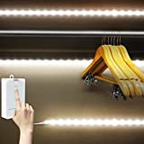CCILAND Striscia LED a batteria bianca da 3 metri, 90 LED, sotto la barra dell'armadio, strisce autoadesive per scale, armadi, ...