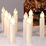 CCLIFE Candele LED luci albero di natale candela elettrica con fiamma candela elettrica con fiamma luci natalizie candele con Telecomando:bianco ...