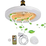 Ceiling Fans with Lights And Remote， Bladeless Ceiling Fan，Lighting Ceiling Fans, Remote Control Dimming 3-Color 3-Level Wind, Ceiling Light with ...