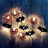 cerchietto di halloween GUIDATO Halloween Pumpkin Lamp String Bat Light String Stringa Carnevale Home Garden Party Esterni Decorazione Vacanze Lighting ...