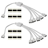 CESFONJER LED 4 pin Connettore Cavo Splitter, 1 to 5 Sdoppiatore Connettore per LED Color Cambiando Strip (2 Pezzi)