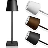 charlique® Dinner Light - Lampada LED da tavolo ricaricabile tramite USB - colore nero – lampadina touch senza filo con ...