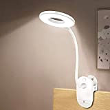 Clip on lampada, lampada da lettura alimentata a batteria, clip su luce per letto clip sulla batteria con 3 livelli ...