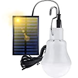 Confezione da 2 lampadine a LED a energia solare con gancio per lampada, lampada portatile con pannello per cucina, giardino, ...