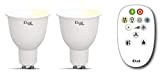 Confezione da 2 lampadine a LED iDual White GU10, bianco caldo, regolabili, con telecomando